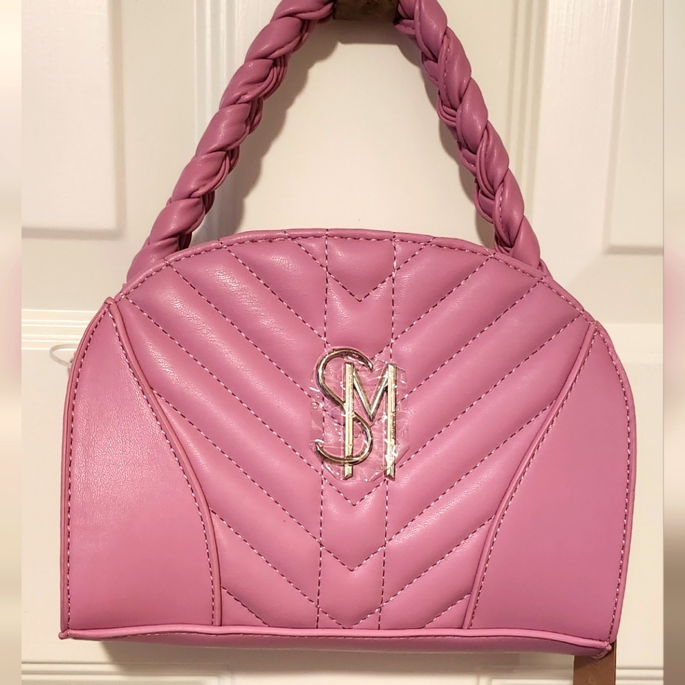 Steve Madden Crossbody Bag w/ Braided Handle Barbie Core PINK NWT 9 X 6.5